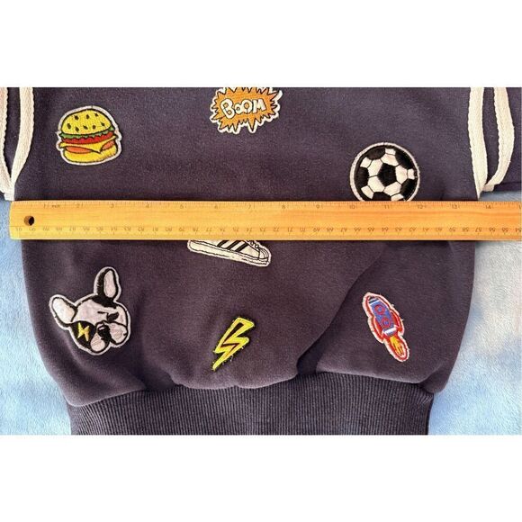 Lola & The Boys Varsity Patch Sweatshirt & Jogger Set in Navy Blue Toddler 2T - Picture 12 of 15